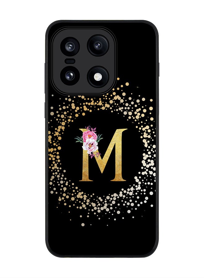 For OnePlus 15 Case,Slim fit Camera Protection, Shockproof Thin Phone cover  - Custom Monogram Floral - M ( Black )